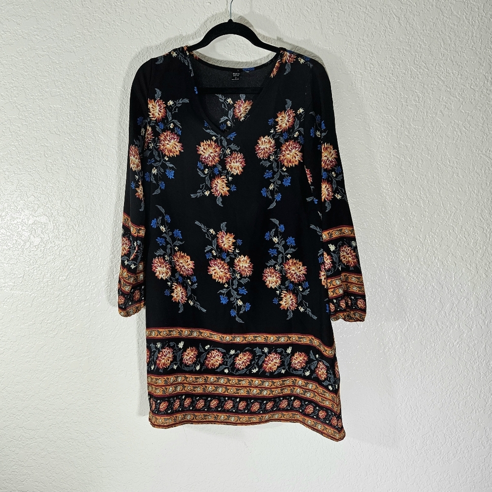 Emery Rose Flower Print Shift Dress